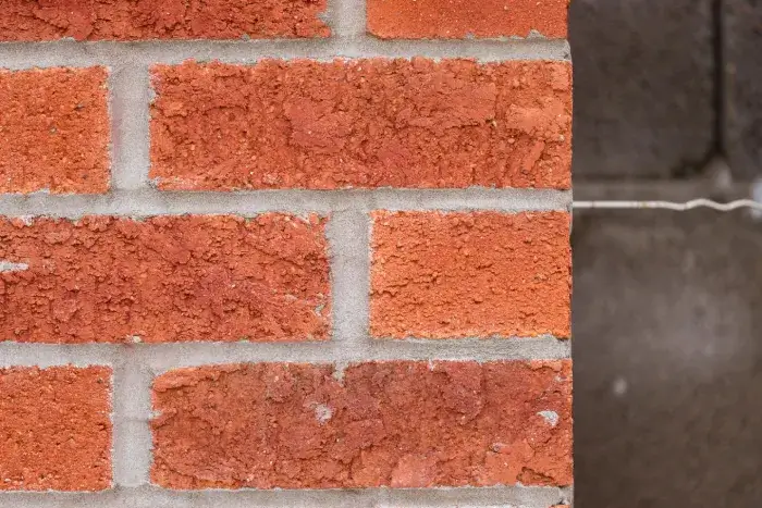 Neat edge of brickwork